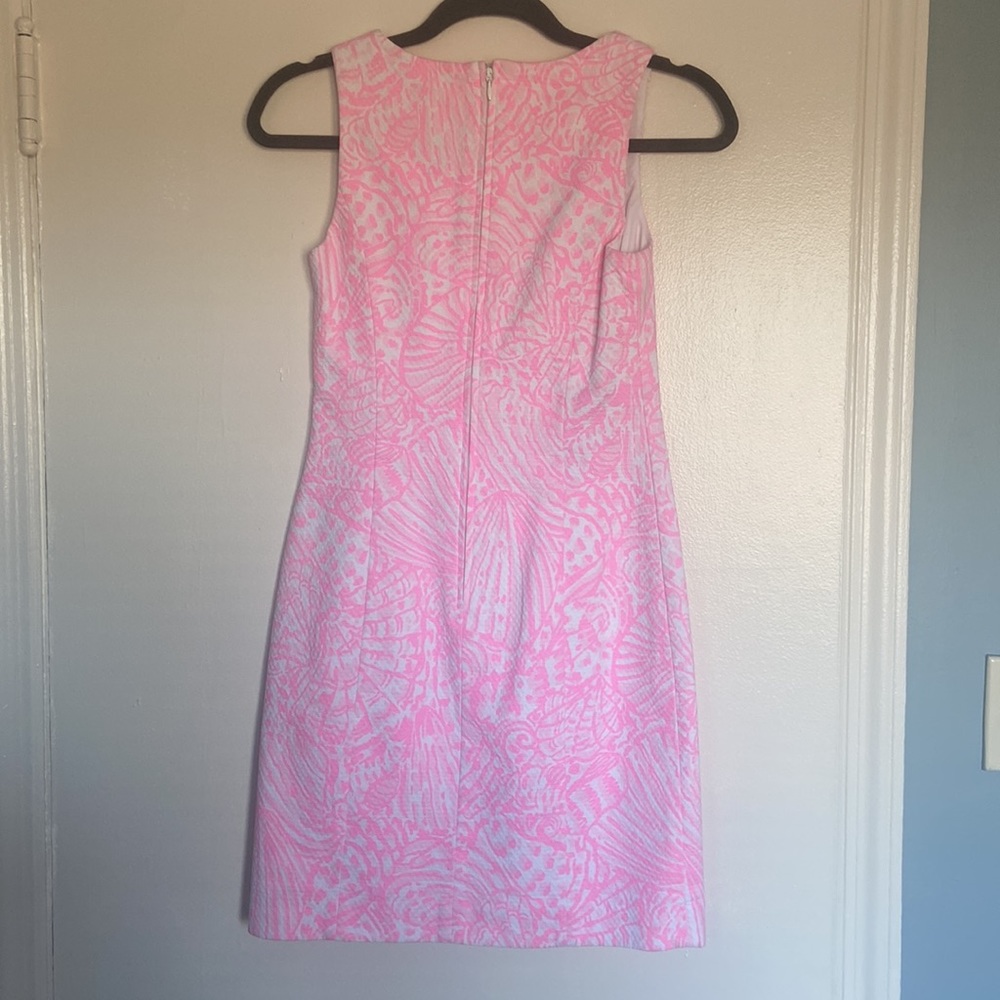 NWOT Lilly Pulitzer Macfarlane stretch shift pelican pink sea cups dress - Picture 3 of 7